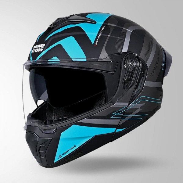 STUDDS TROOPER D3 VENTURA DECOR MATT BLACK & BLUE HELMET