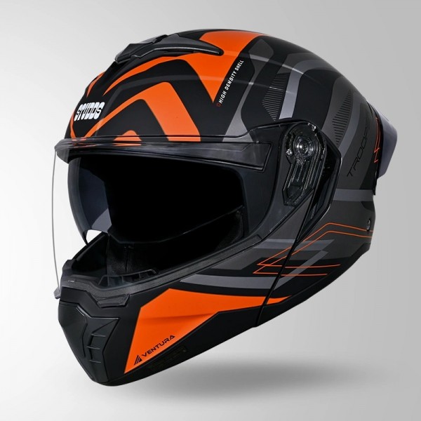 STUDDS TROOPER D3 VENTURA DECOR MATT BLACK & ORANGE HELMET