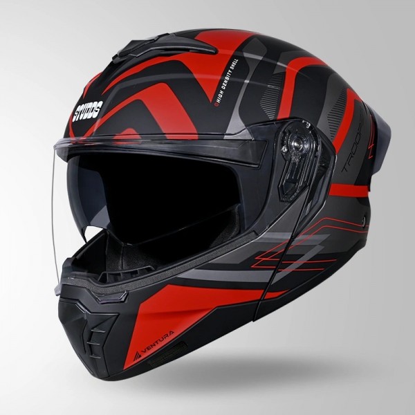 STUDDS TROOPER D3 VENTURA DECOR MATT BLACK & RED HELMET