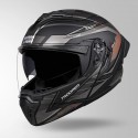 STUDDS TROOPER D4 RACE DECOR MATT BLACK / ORANGE & GREY HELMET