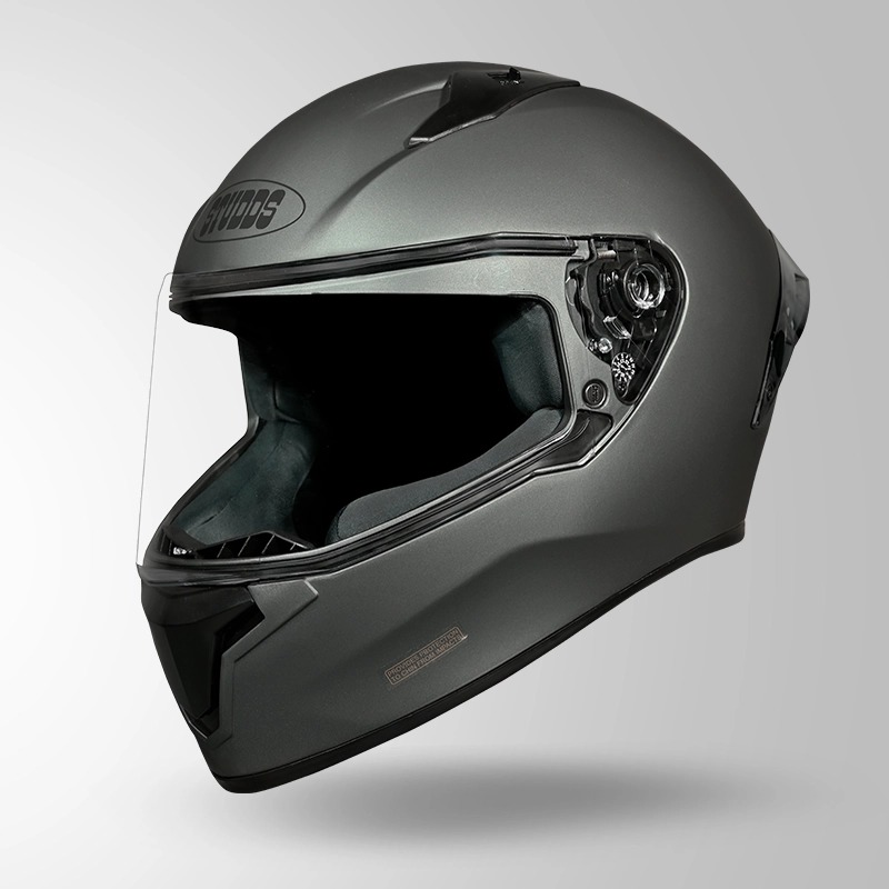 STUDDS THUNDER MATT GUN GREY WITH SPOILER HELMET