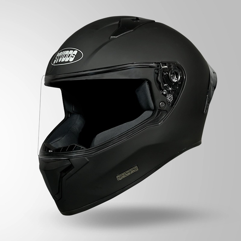 STUDDS THUNDER MATT BLACK WITH SPOILER HELMET