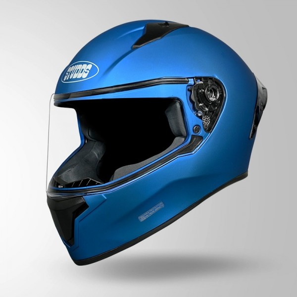 STUDDS THUNDER MATT BLUE WITH SPOILER HELMET