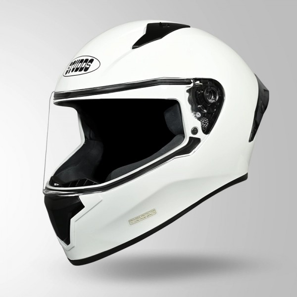STUDDS THUNDER WHITE WITH SPOILER HELMET