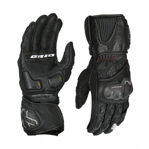 VIATERRA GRID MK3 – FULL GAUNTLET RIDING GLOVES BLACK