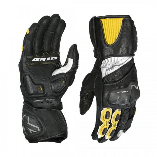 VIATERRA GRID MK3 – FULL GAUNTLET RIDING GLOVES YELLOW