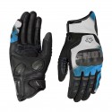 VIATERRA HOLESHOT PRO SEMI GAUNTLET HYBRID RIDING GLOVES BLUE