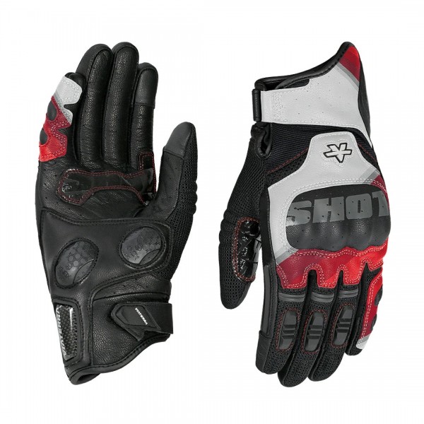 VIATERRA HOLESHOT PRO SEMI GAUNTLET HYBRID RIDING GLOVES RED