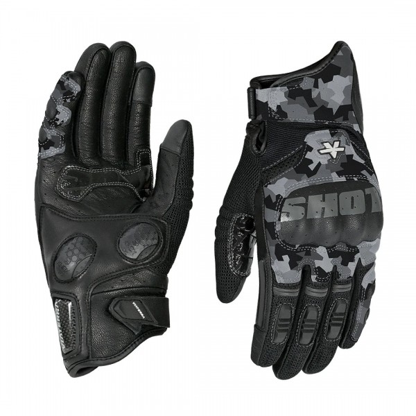 VIATERRA HOLESHOT PRO SEMI GAUNTLET HYBRID RIDING GLOVES SNOW CAMO