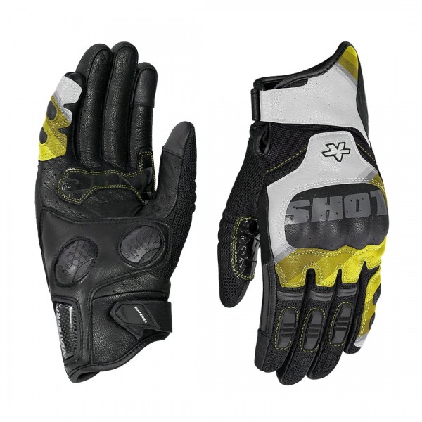 VIATERRA HOLESHOT PRO SEMI GAUNTLET HYBRID RIDING GLOVES YELLOW