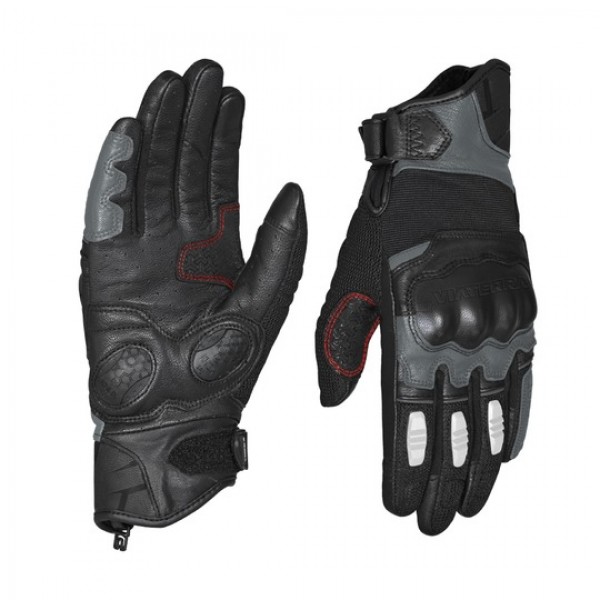 VIATERRA HOLESHOT SHORT RIDING GLOVES GUNMETAL
