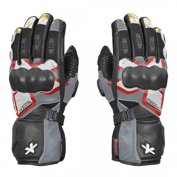 VIATERRA KRUGER – MOTORCYCLE TOURING RIDING GLOVES SUNSET RED