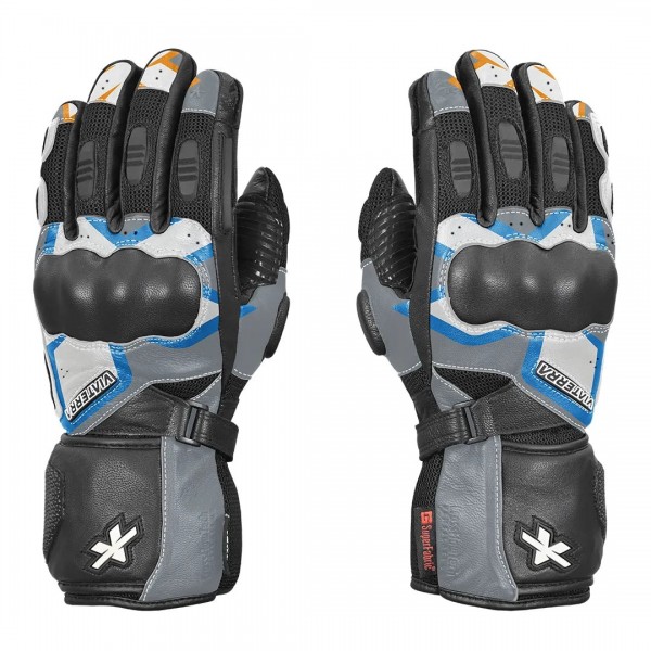 VIATERRA KRUGER – MOTORCYCLE TOURING RIDING GLOVES SKY BLUE